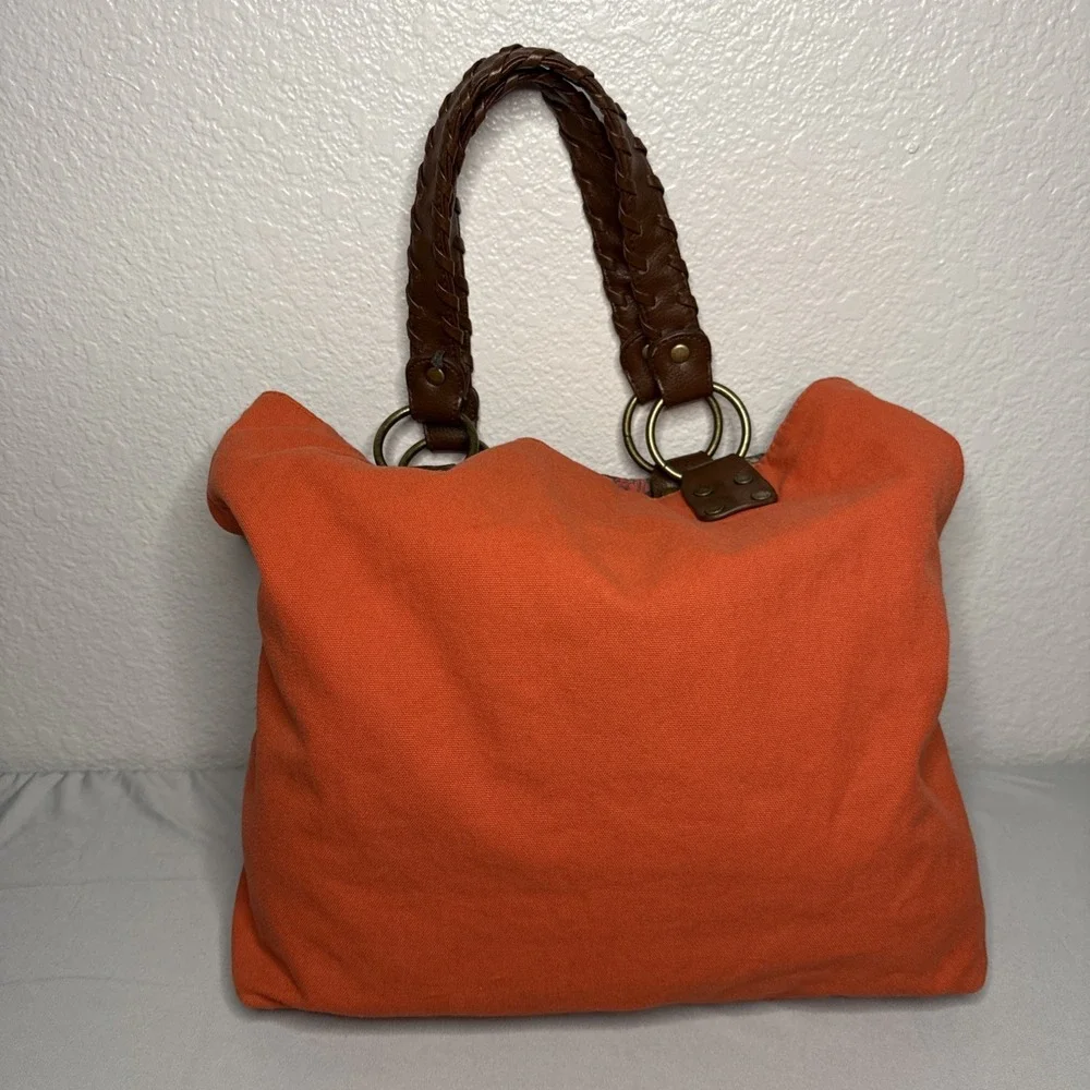 Vintage Levis Hobo Shoulder Bag Canvas‎ Purse Tote Leather Braided Straps